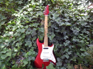 Red Fender Guitar- main axe for this album 